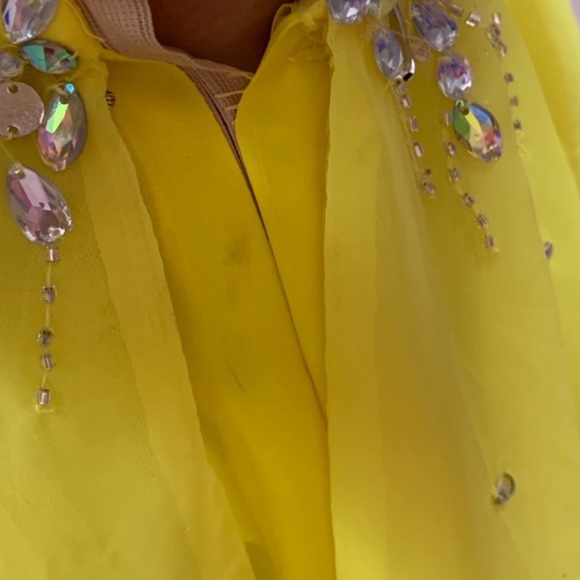 New with tags! Yellow one shoulder sequin dress🌼 - Picture 8 of 8